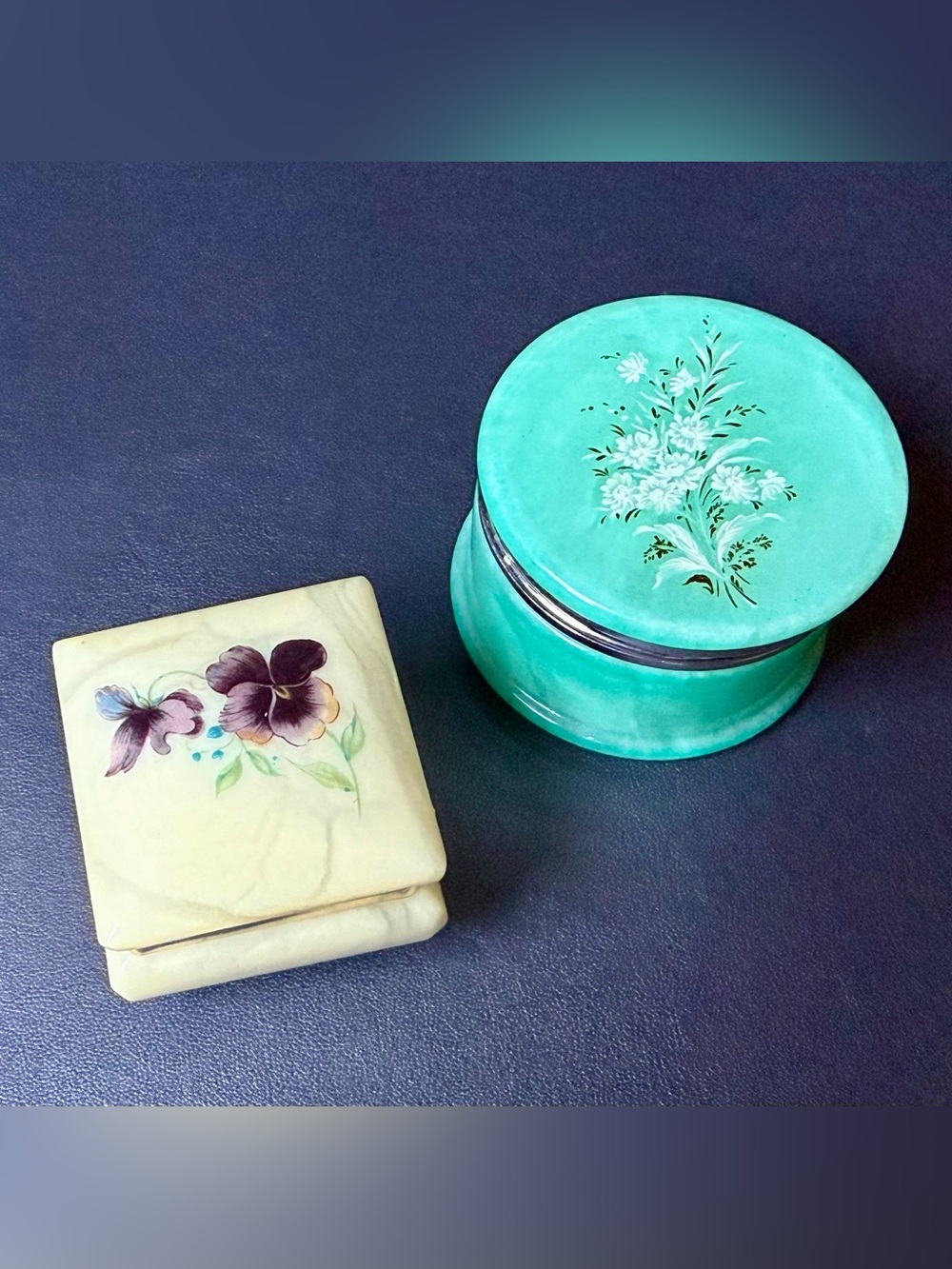 vtg Alabaster Trinket boxes